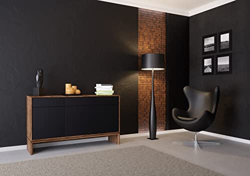 Mayaadi Home ABATO 153 Commode de salon, buffet, espace de rangement, multi-usages, étagère de salle à manger, chambre à coucher, noyer noir