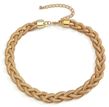 Banemi Kette Silber, Zierliche Halskette Damen Geflochtene Schlangenkette Choker für Teen Girls Schmuck