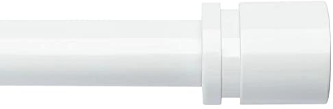 Byondeth Curtain Rods for Windows 16 to 88 Inches Adjustable Length 1 Inch Diameter Window Curtain Rod with Aluminium End Cap, White