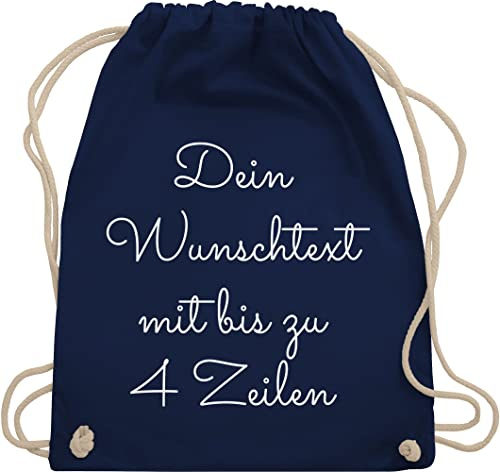 Geschenk mit Namen personalisiert by Shirtracer - Turnbeutel Rucksack - Aufdruck selbst gestalten - Wunschtext I Geschenk personalisiert
