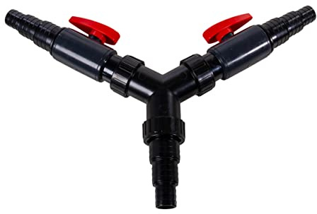 AquaForte - 3-Wege-Ventil Y-Wasserteiler Ø25/32/38mm mit 2 Kugelhähnen | Geeignet für Wasserornamente und Wasserfälle