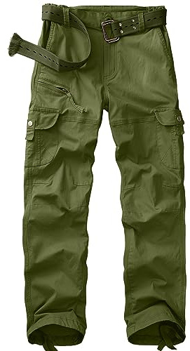 yeyity Pantalon cargo/de randonnée/d'extérieur/de jogging/de travail/de trekking, militaire, multi-poches, en coton, coupe décontractée, streetwear, pour femme