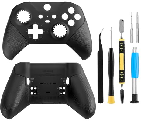 OEM Front and Back Housing Shell Replacement Kit for Xbox Elite Series 2 Controller - Includes Faceplate, Grip Cover, and Repair Tools (Black)