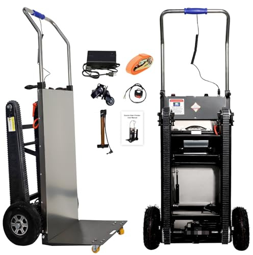 RXFSP Handkarren mit 500 kg Tragfähigkeit, 500 W, elektrischer Treppensteiger mit Gummischiene