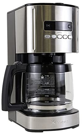 Kenmore Filter Coffee Machines 12-Cup Drip Coffee Makers with 1.8L Glass Pot for Ground Coffee Digital Display Programmable Timer Reusable Filter Auto Shut Off Warming Plate Kitchen Appliances Black