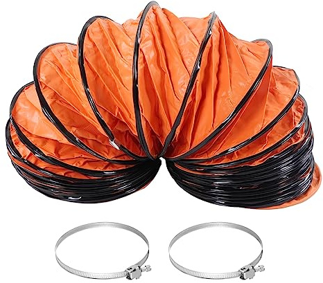 Manguera Flexible de PVC 10 Metros Color Blanco para Ventilador y Tubería Conducto de Aire Sistemas de Ventilación