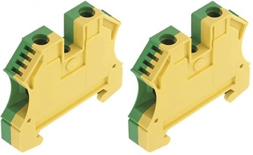 Weidmüller 1010300000 WPE Morsetto di terra modularo, 1 piano, 10 mm², 1 pezzo (Confezione da 2)