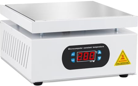 YUCHENGTECH Placa Calefactora Estación de Soldadura 200x200mm Placa Calefactora Electrónica LCD Digital para el Calentamiento de Componentes de Reparación de Pantalla de Teléfono 0-400℃ Ajustable 700W