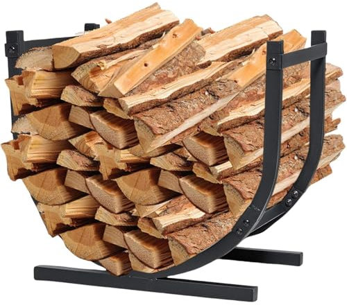 Support à bois de chauffage extérieur et intérieur, support de bois de chauffage de 19 pouces pour cheminée, support de stockage de bûches de bois, petit support pour bûches de bois de chauffage