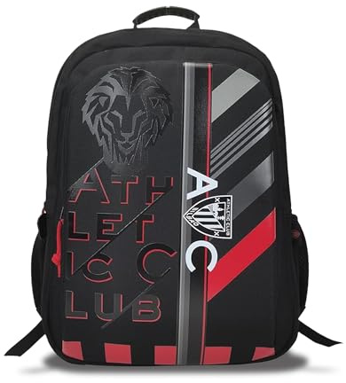CYPBRANDS Athletic Club, Mochila, Adaptable a carro, Material Escolar, Fútbol, Color Negro, Producto Oficial