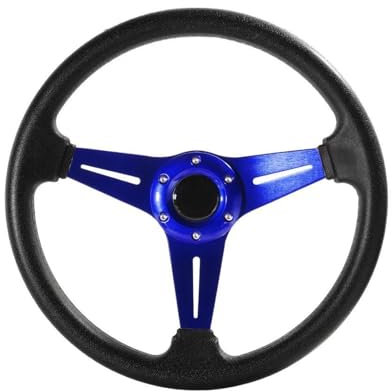 350 Mm 14 Zoll Universal Sportlenkrad Drift Simulation Rennspiel Lenkrad Auto Innenausstattung Auto Lenkrad(BLAU)