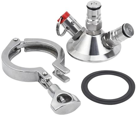 FZCXHONJ Home brewing Sankey Keg Ball Lock Tri-Clamp Conversion Kit, 2'' Tri-Clover Clamp Connector Commercial Beer Keg Adapter Tapping Head dispenser Wine accessories