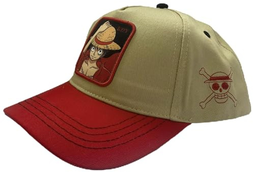 comic studio | One Piece Baseballkappe | Luffy Crew Strohhut | Beige - Rot | Einheitsgröße