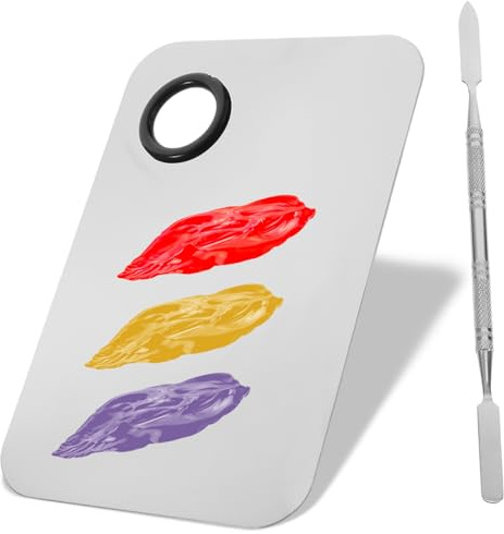 Veemoon Makeup Mixing Blending Palette with Tool Silver Cosmetic Palette for Foundation Blush and Eyeshadow for Studio and Home Makeup Application