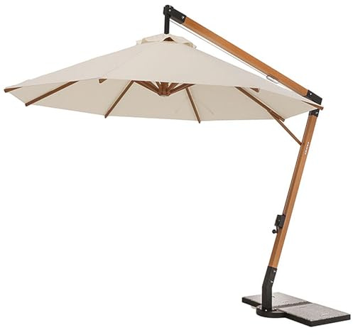 Parasol Excentrico Con 360 ° De Rotación, Sombrilla De Jardín Aluminio Con Manivela, Sombrilla De Mercado Exterior Para Patio Trasero, Cubierta(Square 4m+round base)