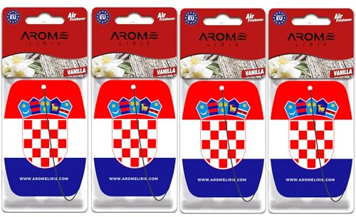Kroatischer Lufterfrischer – Hrvatska/Croatia Flagge – 4× Vanilla