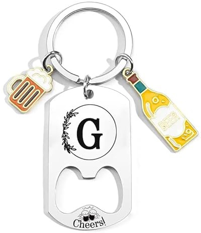 QTZXZX Porte-clés lettre initiale pendentif, porte-clés gravé personnalisé A-Z porte-clés cadeau amis, A-Z 26 lettre initiale pendentif porte-clés – cadeau femme homme anniversaire noël
