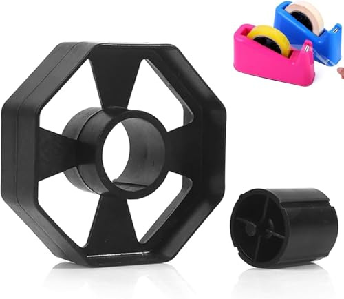 Replacement Tape Dispenser Wheel 25mm, Sellotape Dispenser Core & Wheel for 20031– Plastic Spare Part for Tapes up to 25mm in Width | Easy-Install Desktop Accessory for Office, School & Home (Black)