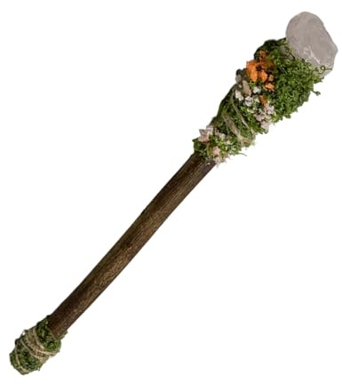 Generisch Bacchetta magica di cristallo per adulti, accessorio per cosplay, bacchetta per fata in cerca spirituale, pagani, wiccas, meditazione, divinazione, soggiorno, camera da letto, comodino