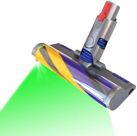 Borstar för Dyson V12 Detect Slim och Dyson V10 Digital Slim dammsugare; Dessa borstar har mjuka borstar och grönt LED-ljus med full täckning för parkett och heltäckningsmatta.