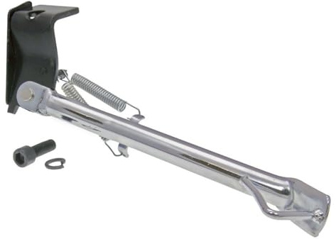 Seitenständer Chrom kompatibel mit Yamaha Aerox 50 Typ SA14, MBK Nitro | kompatibel mit Yamaha Aerox 50 Cat ab Bj. 1999; Baujahr bis 2013; Stahl, ca. 250 mm, Rückklappfeder, inkl. Montagematerial