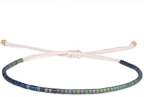 KELITCH Boho-Farbe Kristall Shell Perlen Freundschaft Armbänder Handgemachte Strand Armband Armreifen Schmuck Für Frauen (Farbe C)
