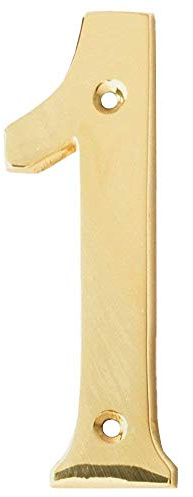 Hausnummer, Motiv Collection, Messing, poliert, 10,2 cm Number 1