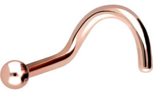 PIERCINGLINE Nasenpiercing aus Chirurgenstahl mit Kugel - Spiral Nasenstecker in 4 Farben