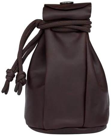 STILORD 'Niklas' Vintage Lederbeutel Münzbeutel Münzbörse Portemonnaie Leder Geldbeutel Geldbörse Kleingeldbörse Schlüssel-Etui Echtleder, Farbe:Cognac - Dunkelbraun