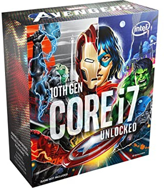 Intel® Core™ i7-10700K Desktop-Prozessor mit Marvel's Avengers Collector's Edition Verpackung 8 Kerne bis zu 5,1 GHz entsperrt LGA1200 (Intel® 400 Serie Chipsatz) 125 W