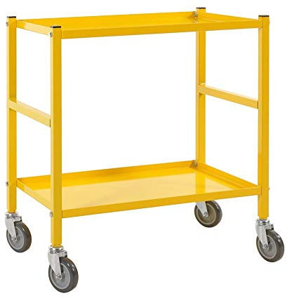 Tischwagen mit 2 Böden 690 x 430 x 750 mm, Traglast: 150 kg - gelb