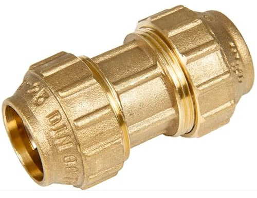 Suinga MANGUITO DE LATÓN 20mm para tuberia de polietileno de 20 mm, accesorio de laton 20MM, Enlace de latón 20 mm con Certificado Aenor