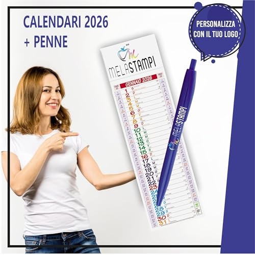 kit Calendari 2026 + penne personalizzati con stampa logo gadget pubblicitari stampa a colori col il vostro logo penna calendario Olandese Silhouette Multicolor pubblicità (50)