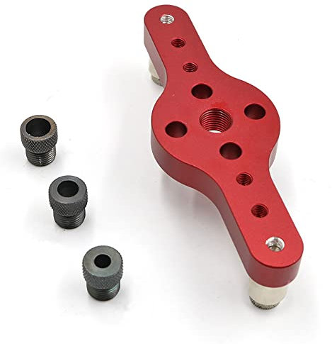 1pc Vertikale Tasche Lochlehre Holzbearbeitung 6/8/10mm Bohren Locator Holzdübel Selbstzentrierende Bohrführung Kit Locher,lang-Rot