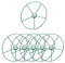 Relaxdays macetas Anillos para Plantas, Set de 6, Ø 39 cm, para Perennes y Arbustos, Soportes Circulares, Plástico, Verde Oscuro