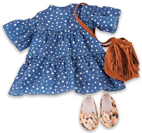 Götz 3403339 Kombination Sternenstaub - Puppenbekleidung Gr. XL - 4-teiliges Bekleidungs- und Zubehörset für Stehpuppen 45 - 50 cm
