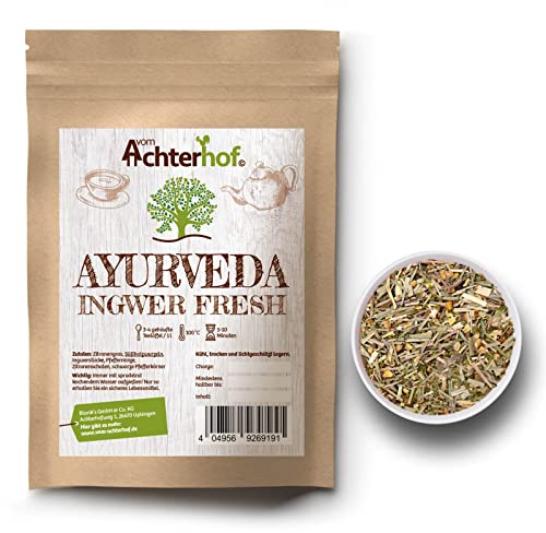 Ayurveda Ingwer-Fresh 250g | fruchtig-frisches Zitronengras und würziger Ingwer | im Geschmack kräftig und vollmundig | 100% naturrein ohne Zusatz jeglicher Füllstoffe | vom Achterhof