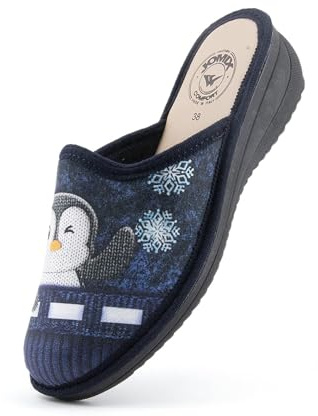 JOMIX Chaussons Femme Talon Compensé Pantoufles Peluche Chaussons Chaude Doublure Intérieur Chaussures Femme Hiver