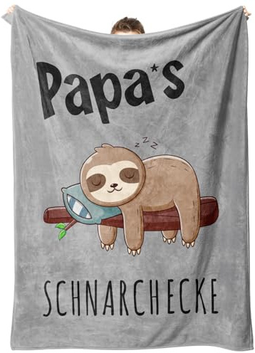 Gsgeschenke für Papa,Flanelldecke Papa Geschenk Geburtstag von Tochter Sohn | Geburtstagsgeschenk für Papa, Bester Papa Geschenke für Weihnachten (Grau,157 * 132cm)
