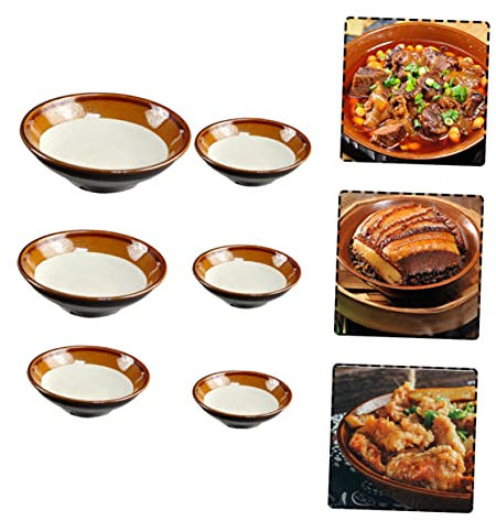 5pcs bol en terre cuite bol asiatique poterie condiments tasses bol de riz récipients à sauce récipient à spaghetti bol à soupe japonais bols de poterie à la vapeur bol en terre cuite vaisselle oeuf /
