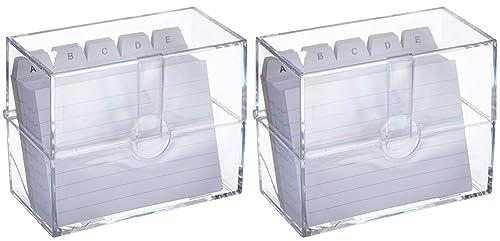 TSI Karteikasten DIN A7 gefüllt mit 100 linierten Karteikarten, inklusive Register A-Z, Art. Nr. 65970 (Packung mit 2)