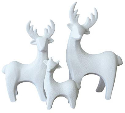 JOEBO 3 Stück Stehende Weihnachtsfigur Hirsch Keramik Hirsch Dekor Urlaub Rentier Figuren Xmas Urlaub Home Decor/211