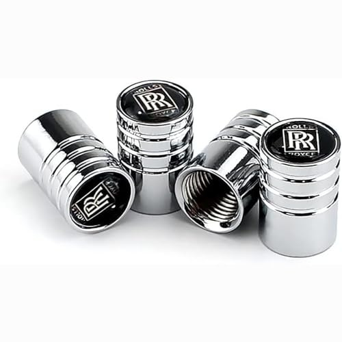 NDMUS 4 Stück Autoreifen Ventilkappen, für Rolls-Royce Aluminiumlegierung Luftdicht Ventildeckel Ventil Kappen Auto Dekorations ZubehöR,B