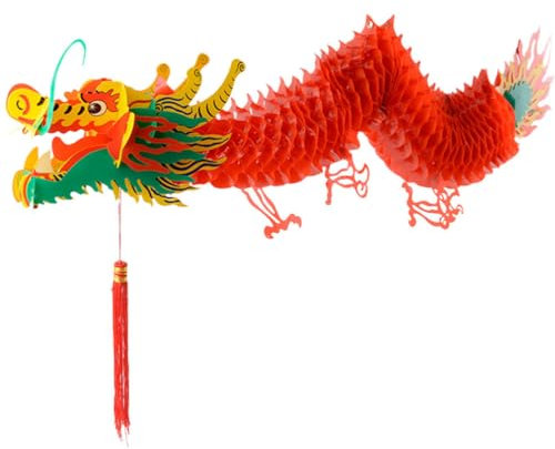 Luxshiny Décoration Suspendue Papier Dragon pour Nouvel an Chinois Accessoire Festif De Printemps pour Décorer Porte Fenêtre Mur