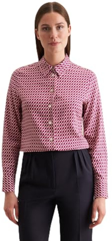 Sidenklistermärken damer modeblus – skjortblus – normal passform – lätt att stryka – skjortbluskrage – långärmad – 100% viskos, lila, 42