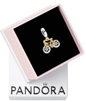 PANDORA Bicolor Fahrrad mit Drehenden Rädern Charm-Anhänger 763354C01 Anhänger