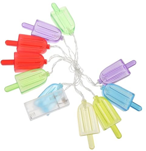 IMIKEYA Schnur Eiscreme-lichterketten Lichter Für Die Raumdekoration Feenhafte Nachtlichter Eis Am Stiel Lichter Sommerfest Hängende Dekoration Batteriebetrieben Plastik Led Hochzeit