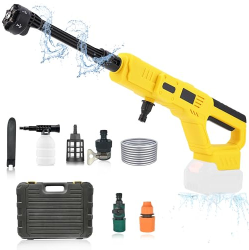 Idropulitrice senza fili per DeWALT 20 V MAX Batteria 600 PSI 1.0 GPM Pulitore portatile con ugello 6 in 1 per irrigazione del pavimento dell'auto Ricambio per DCPW550B (batteria non inclusa)