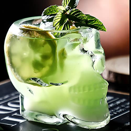 350 ml, 2 Stück, Totenkopf-Glas, Weingläser, lustige große Gläser, Trinkglas, Wodka-Spirituosen-Tasse, Halloween-Dekorationen, Geschenke, Halloween-Motto-Party, neuer Totenkopfbecher, 340 ml, 2 Stück