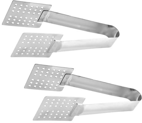 Amosfun 2pcs Stainless Steel Tea Bag Holder Unique Kitchen Utensils for Food Creative Ice Clamp for Household Use